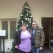 Karol�na con Santi, gu�a acompa�ate de Valencia, que vino a Praga a descansar y disfrutar los mercadillos navide�os y toda su atmosfera de La  Navidad. Delante del arbolito de Navidad en el hotel Barcelo Old Town el 14 de diciembre de 2017